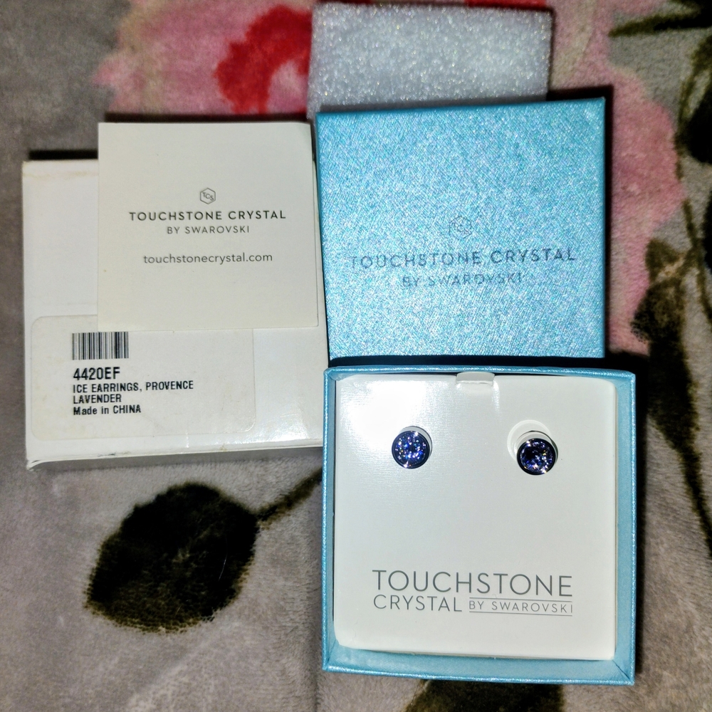 Touchstone Crystal Lavender Stud Earrings